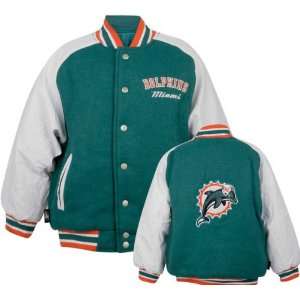   Dolphins Youth Wool Faux Leather Varsity Jacket