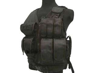 Paintball Airsoft Tactical Combat Molle Vest + Holster Black  