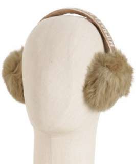 MICHAEL Michael Kors camel rabbit fur logo earmuffs   up to 70 