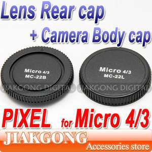 PIXEL Lens Rear cap + Camera body cap for Olympus Panasonic Micro 4/3 