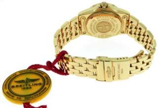 Ladies Breitling Starliner H71340 18K Gold Super Quartz Diamond Watch 