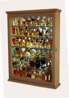 Item shown above Oak Finish with miniature perfume bottles for 