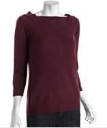 Magaschoni port cashmere folded neck snap back sweater style 