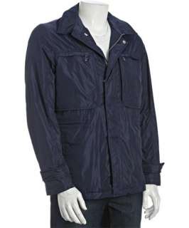 Zegna navy nylon zip up windbreaker jacket