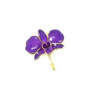    REAL FLOWER Dendrobium Orchid Pin Brooch in Purple Jewelry