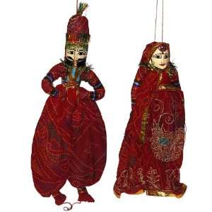  Kathputali Wooden Colorful Face String Puppet Set Handmade 