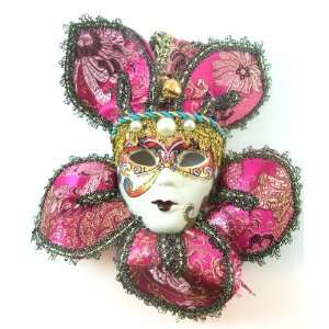   Venetian Masquerade Carnival Wall Hanging Party Mask  Fuchsia Pink