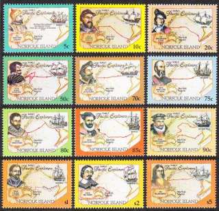 Norfolk 550 561A,562,MNH.Early Pacific Explorers.Ships.  