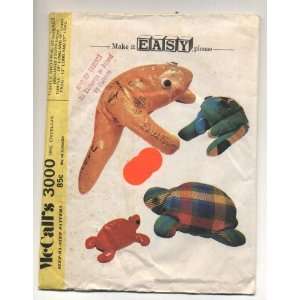  Vintage McCallss 1971 Turtle and Frog Bean Bags Sewing Pattern 