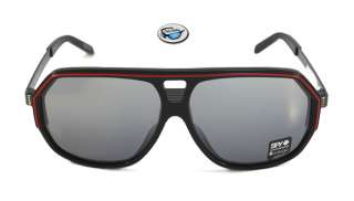   New $125 Retail   SPY BODEGA Mens Aviator Style Sunglasses   Black Red
