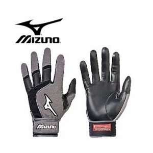 Mizuno Breath Thermo Blaze Batting Gloves   Black/Grey 