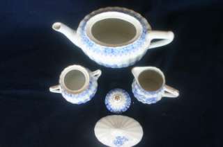 Schumann Arzberg Teapot Sugar Bowl Creamer China Blue  