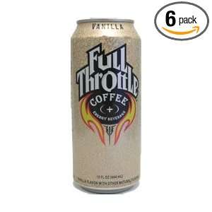 Full Throttle Coffee + Energy Drink, Vanilla, 15 fl. oz. (Pack of 6 