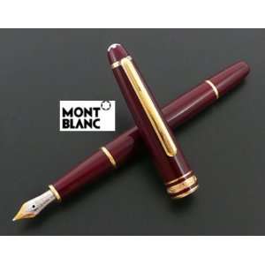  Montblanc Meisterstuck Bordeaux Burgundy Gold Trim Fountain Pen 