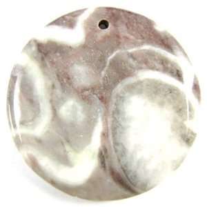  5x50mm grey jasper coin pendant bead
