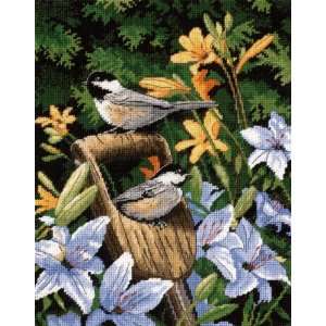  Chickadees & Lilies   Needlepoint Kit