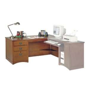 California Bungalow Desk for Right Return (Mission Oak) (29H x 68.2W 
