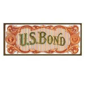  U.S. Bond Brand Cigar Inner Box Label Vintage Art Premium 