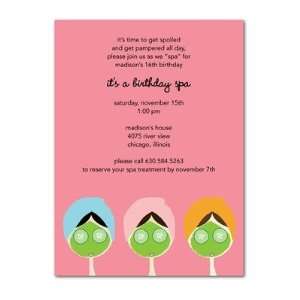  Birthday Party Invitations   Spa Girls By Le Papier 
