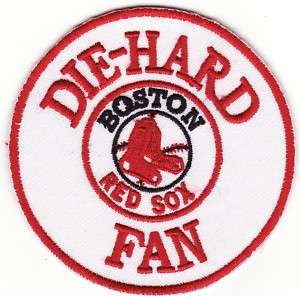 Boston Red Sox Die Hard Fan 3 Round Iron On Patch New  