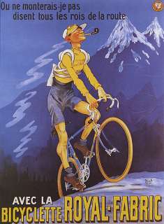 BICYCLE BIKE ALPS ROYAL FABRIC FRANCE VINT REPRO POSTER  