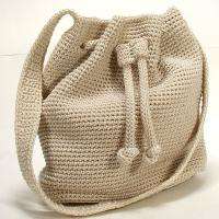 Ladies The SAK Beige Knit Fabric Purse / Bag Nice  