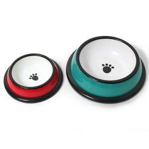  Pawprint Plastic Dog Bowl  TEAL/6OZ
