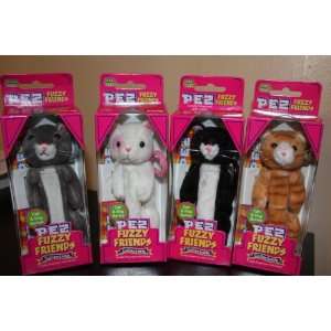  FOUR Cat Fuzzy Pez Candy Dispensers Oscar, Snowball, Boo 