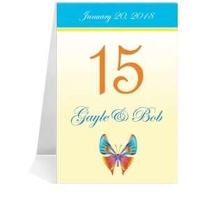  Photo Table Number Cards   Butterfly Rainbow Blue #1 Thru 