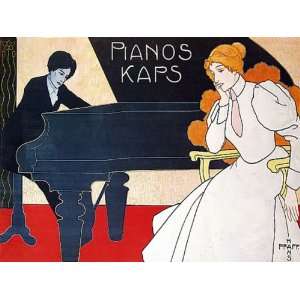  PIANOS KAPS MUSIC MAN PLAYING FOR WOMAN SMALL VINTAGE 