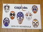 washington capitals pocket schedule 1978 1979  $