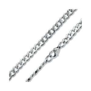 Curb Chain Link Necklace   24 Mens Stainless Steel 4mm 