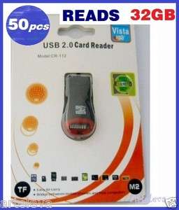 50 Micro SD M2 USB adapter card reader 8gb 16gb 32gb LOT retail 