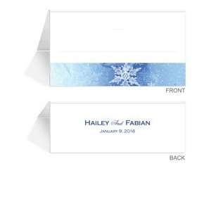 60 Personalized Place Cards   Snowflake Midnight Desire 