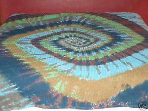 Hippie Tie Dye Dyed King Pima Cotton Blanket Bedding  