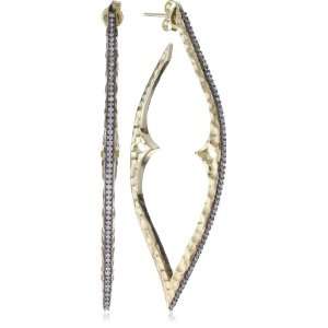  Mizuki 14k Earrings Post Leaf Hoop Diamond .72Ct Jewelry