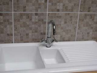 Right Hand Ceramic White Kitchen Sink Free Tap & Waste  