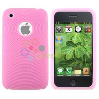 Pink+Crystal Case Cover+Privacy Film for iPhone 3 G 3GS  