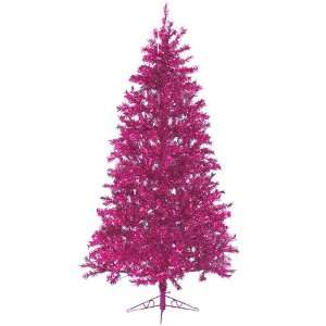   Fuschia Pre Lit Laser Tinsel Artificial Christmas Tree