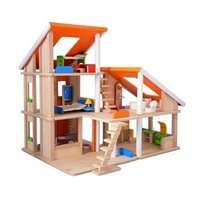 Plan Toys Chalet Organic Wooden Doll House with Furniture   NEW  