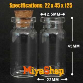 10 1000p Clear Glass Bottle Vial Cork 8ml Pyrex 2245125  