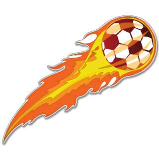 Soccer Ball on Fire Fans bumper sticker decal 4 x 4  
