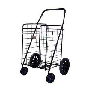 Jumbo Folding Shopping Black Swivel Wheel Cart  Sports 