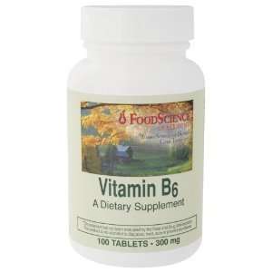  Food Science Labs   Vitamin B6 300mg, 100 tablets Health 