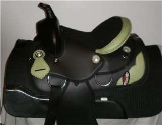 New Weaver Black Synthetic 13 in Western Saddle LIME  