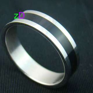  Designer Lady Black Stainless 316L Steel Band Ring Fashion Jewelry