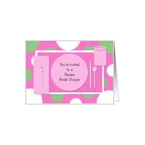  Recipe Bridal Shower Invitation    Colorful Place Setting 