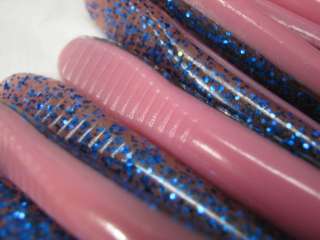   The Worm Floating Color Bubble Gum Magic Blue 6 Plastic Stick Bait
