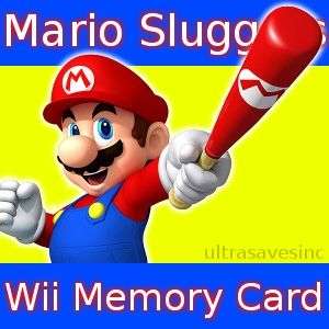 Mario Super Sluggers Nintendo Wii Baseball Memory Card  