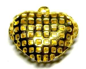   22 pcs) Gold Heart Design Craft Charm Finding Jewelry Supplies Pendant